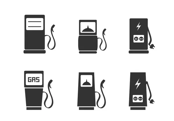 Ensemble d'icônes de station de charge — Image vectorielle