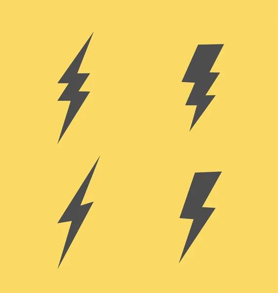 Lightning platte pictogrammen ingesteld — Stockvector