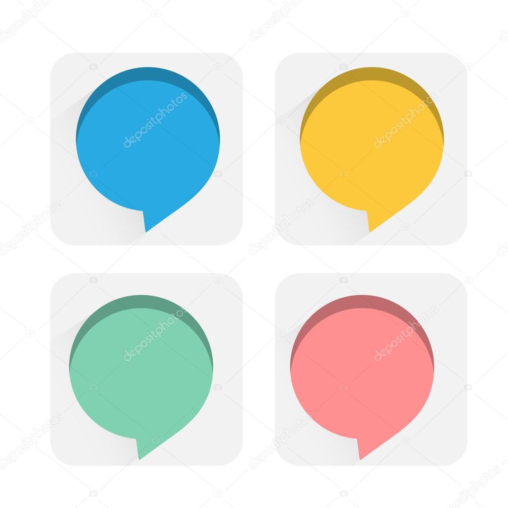 Speech bubbles flat icons