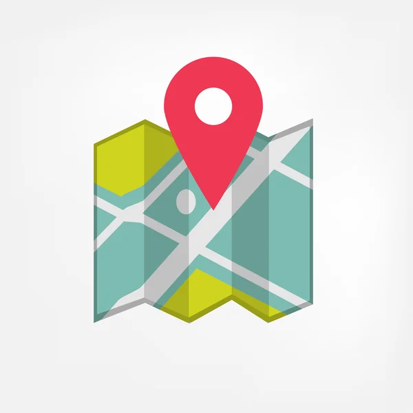 Icono de mapa con puntero — Vector de stock