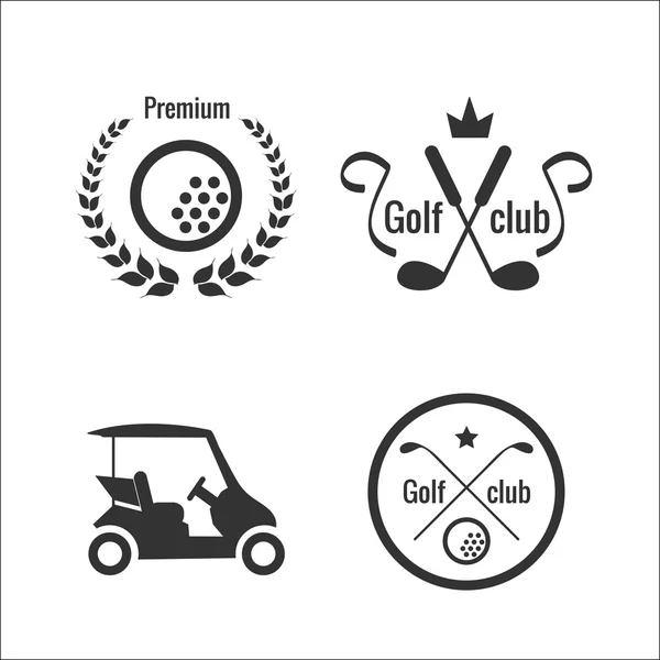 Golf icons and labels — Stock Vector