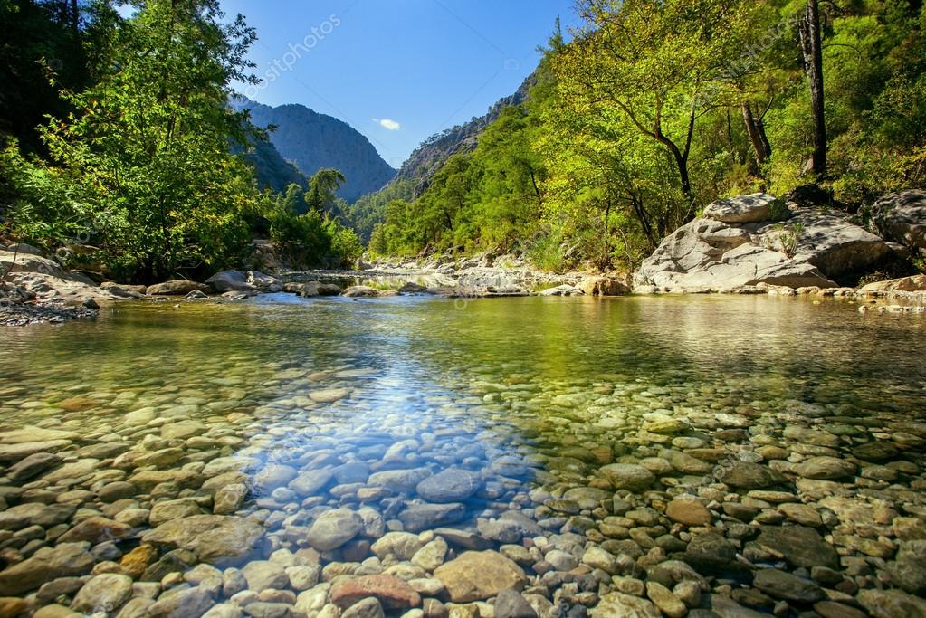 river in the mountains - stock image