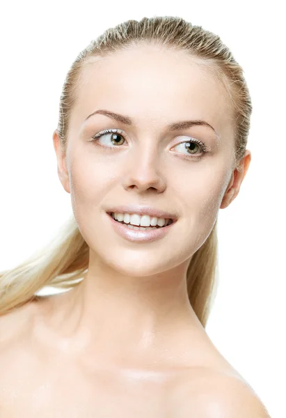 Teen girl beauty face happy smiling — Stock Photo, Image