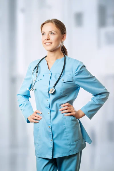 Female doctor smiling — Stock Photo, Image