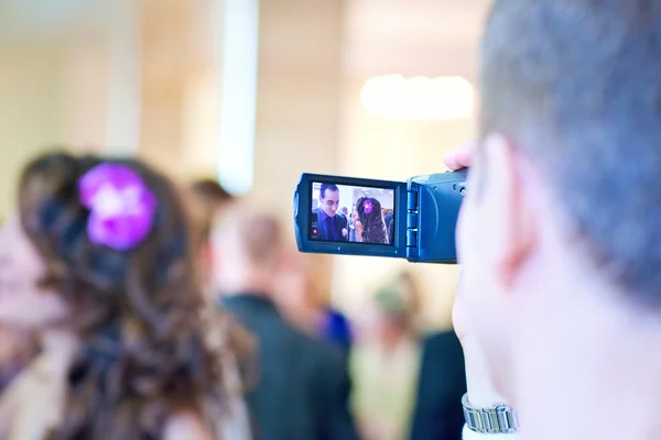 Schieten op video camera — Stockfoto