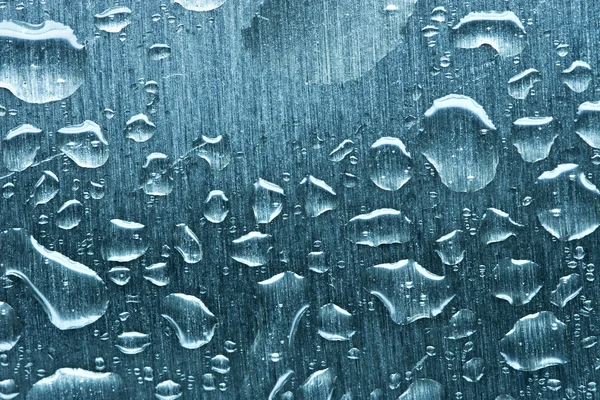 Krople wody na metalu — Zdjęcie stockowe