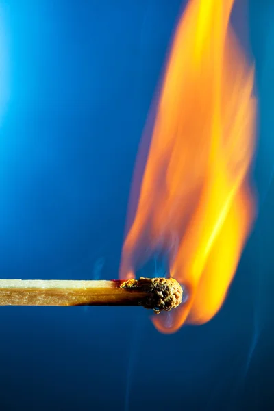 Burning match makro — Stockfoto