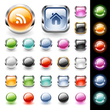 parlak web düğme kümesi