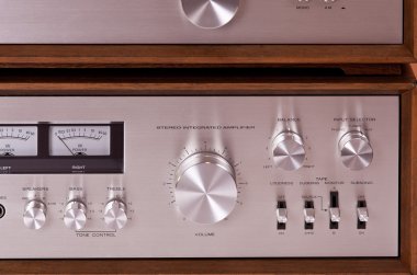 ahşap dolap Vintage hi-fi stereo amplifikatör