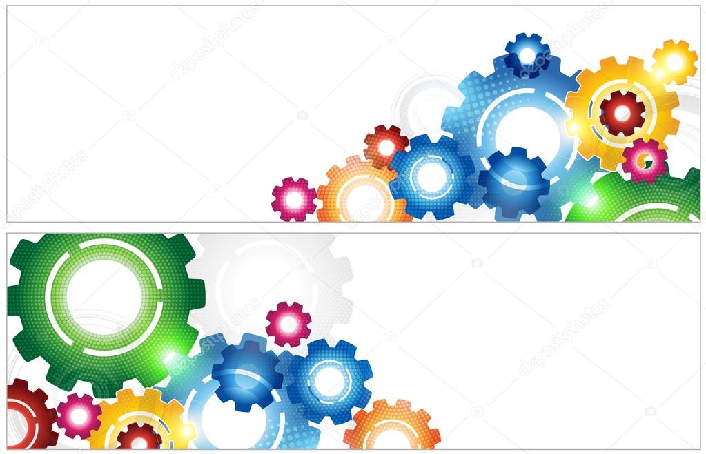 Technology Colorful Gears Banner