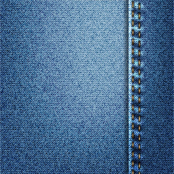 Textura de tela de mezclilla de vaqueros azules con puntada — Foto de Stock