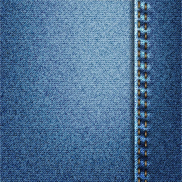 Blue Jeans Denim Fabric Texture With Stitch — Stock Photo, Image