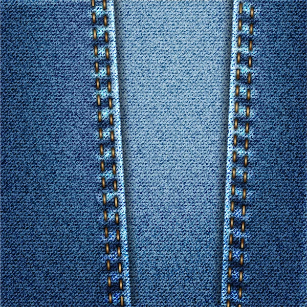 Modré džíny denim textilie textura s steh — Stock fotografie