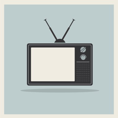 Retro crt tv alıcısı vektör