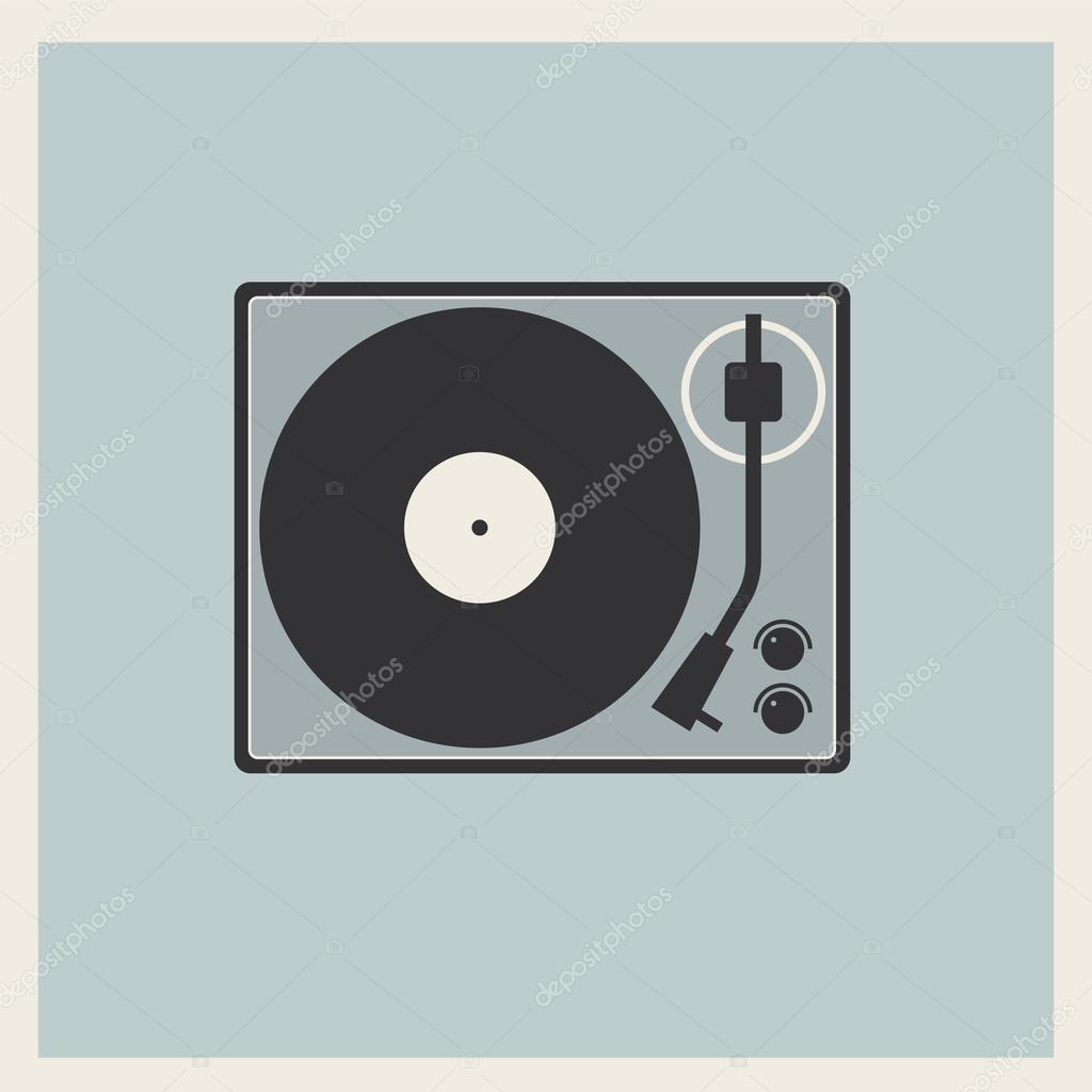 Retro turntable vinyl record player