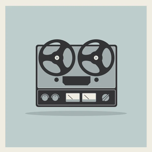 Retro open reel tape deck stereo recorder player — Stock Vector