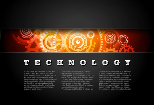 Metal Technology Panel With Glowing Gears — Stock Vector