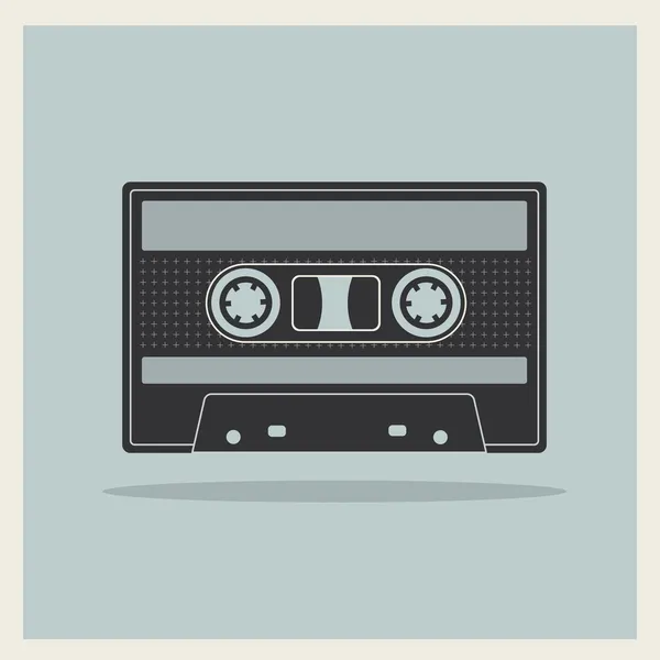 Cassette compacte audio sur fond rétro — Image vectorielle