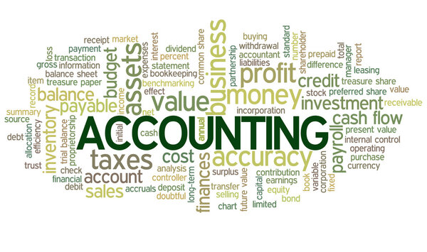 Accounting Word Cloud Green Bubble tags vector
