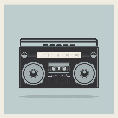 klasszikus 80-as években a retro háttér vector boombox