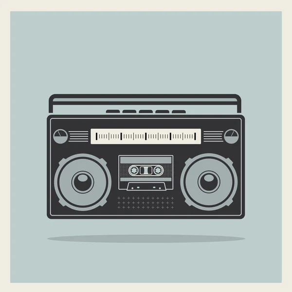 Boombox clásico de los años 80 en Vector de fondo retro — Archivo Imágenes Vectoriales