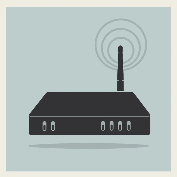 Router Wi-Fi su sfondo retrò vettoriale — Vettoriale Stock