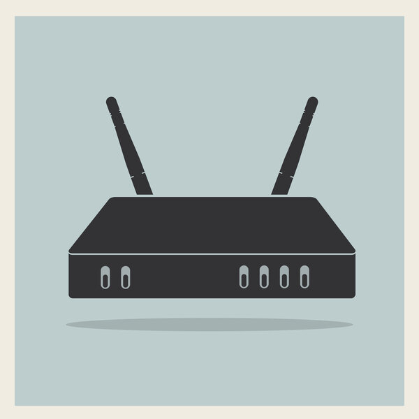 Wi-Fi Router on Retro Background Vector