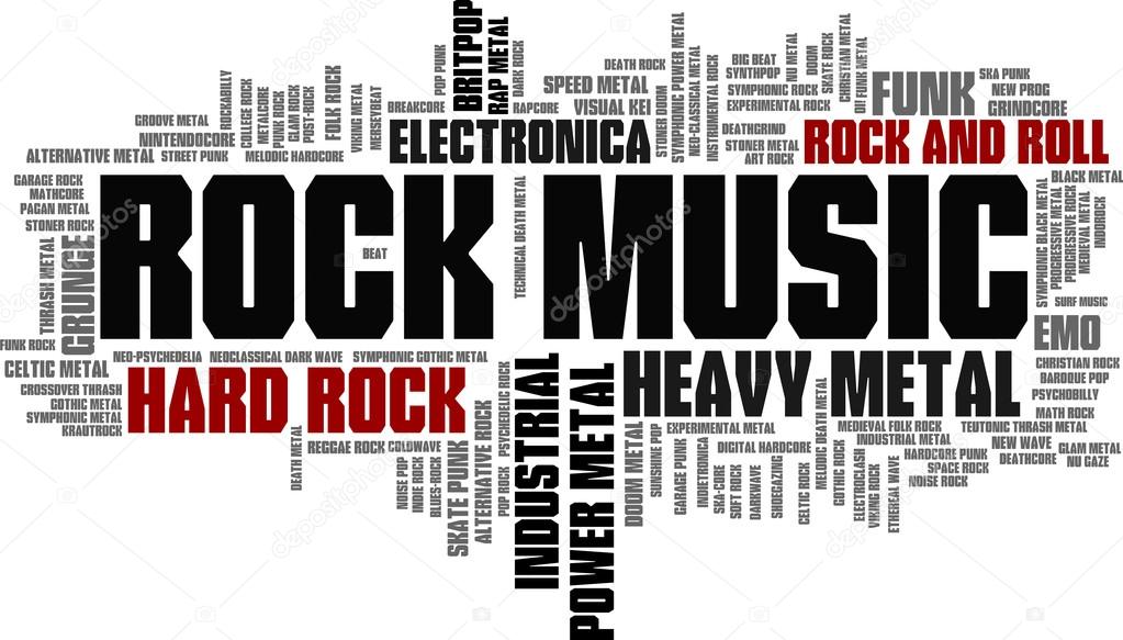 Rock Music Styles Word Cloud Bubble Tag Tree vector