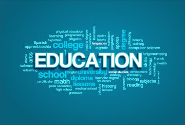 Eğitim kelime bulutu kabarcık Etiketler detaylı vektör ağaç
