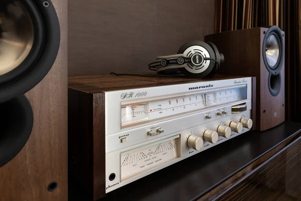 Sistema Componenti Audio Vintage Ricevitore Stereo Marantz Sr1000 Pannello Frontale — Foto Stock