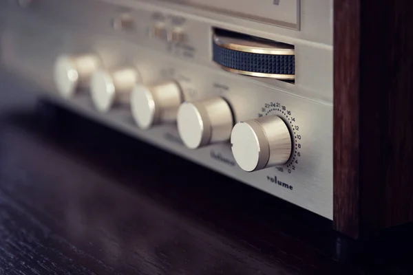 Vintage Stereo Mottagare Komponent Front Panel Kontroller Closeu — Stockfoto