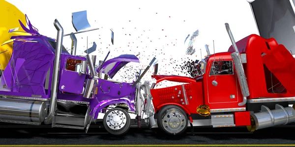 Schade twee vrachtwagens — Stockfoto