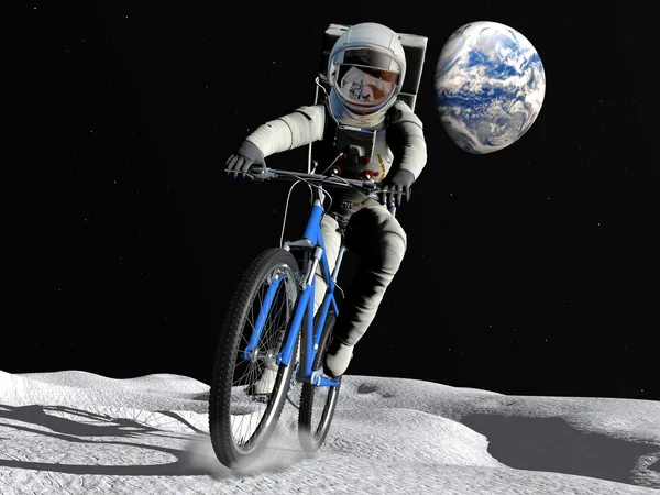 L'astronaute sur un vélo — Photo