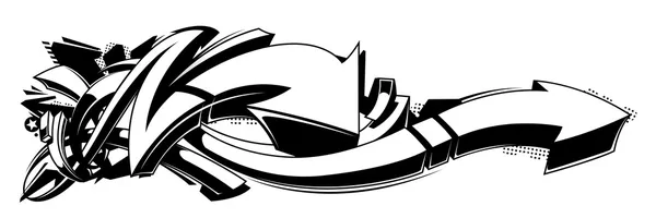 Fondo de graffiti blanco y negro — Vector de stock