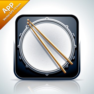 Drum musical app icon clipart