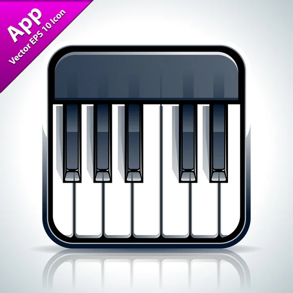 Piano muzikale app pictogram — Stockvector