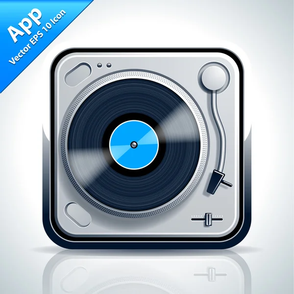Draaitafel muzikale app ico — Stockvector