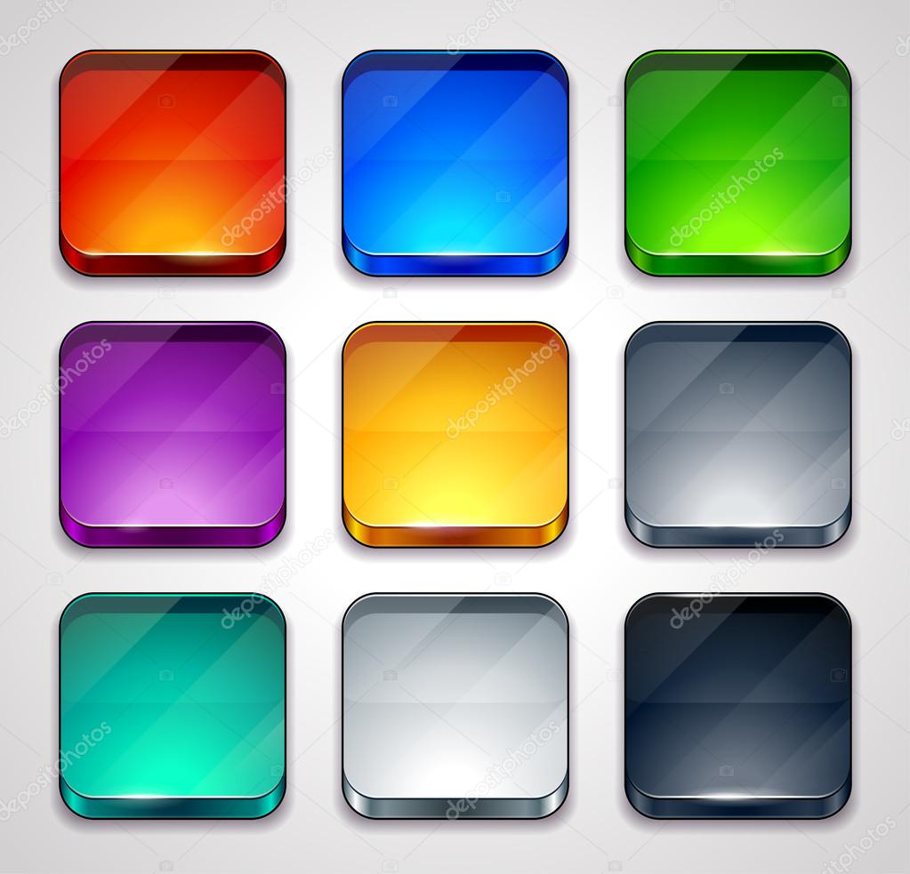 Vector illustration of high-detailed apps icon templates