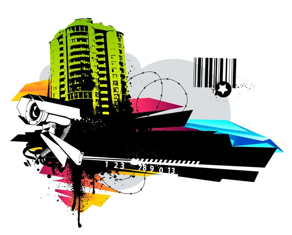 Urban design. smutsiga grunge teknik. EPS 8 vektor illustration. — Stock vektor