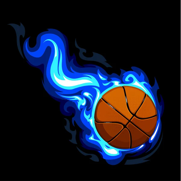 Basket en feu. Illustration vectorielle . — Image vectorielle