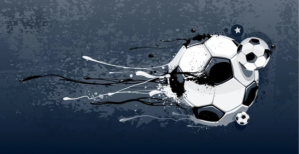 Ballon de football sur fond sale. Style grunge abstrait. Illustration vectorielle EPS 10 . — Image vectorielle