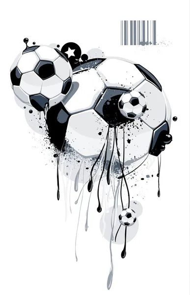 Balles de football sur fond sale. Style grunge abstrait. Illustration vectorielle EPS 10 . — Image vectorielle