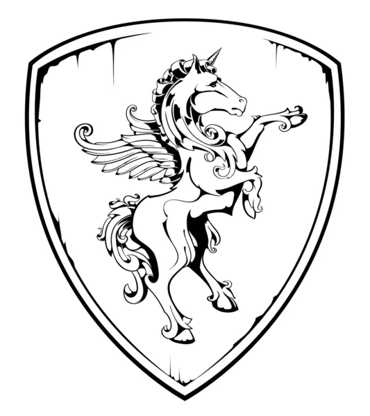 Blazon unicorno — Vettoriale Stock