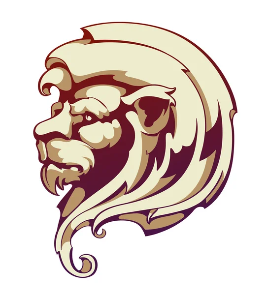 Sculpture of a lion's head — Stock Vector