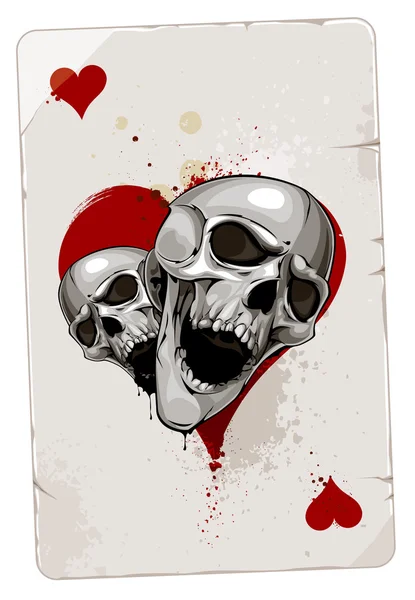 The ace card with abstract heart skull Royalty Free Stock Illustrations