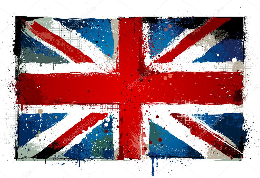 Grungy UK flag. EPS 8 vector illustration.