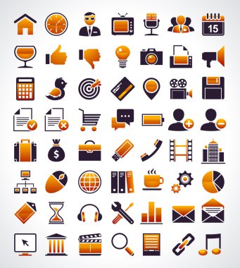 Vector set of 56 simple universal web icons. clipart