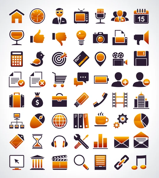 Conjunto vectorial de 56 iconos web universales simples . — Vector de stock