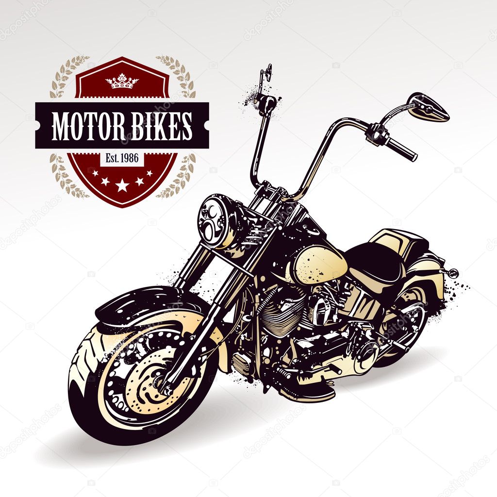 Motorcycle isolated on white. Vector illustration