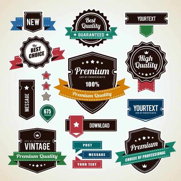 Set of vintage badges — Stock Vector